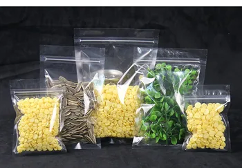 

100Pcs/lot Plastic Clear Food Retails Zip Lock Packaging Bag Reclosable Tea Dried Flower Zipper Storage Pouch Ziplock Bag