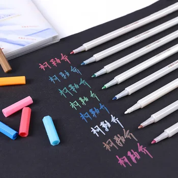 

12 Colors/Set Metallic Marker Pen DIY Scrapbooking Brush Pen For Ceramic Glass Crafts Card Art Drawing Stationery