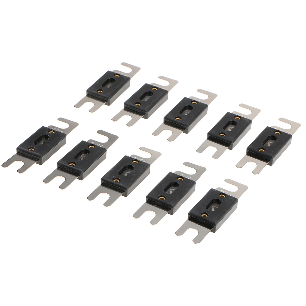 Pack Of 10 Nickel Plated Car ANL Blade Fuses Audio Electric Protection 100A