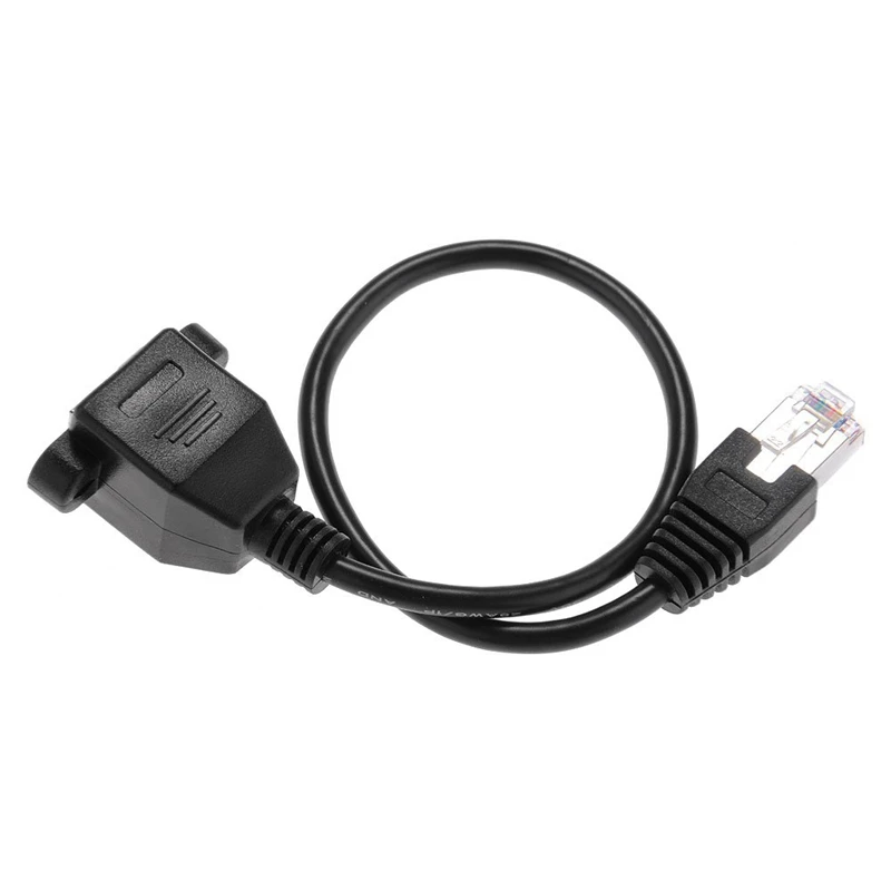 1 фут RJ45 папа-мама винт Панель Крепление Ethernet LAN Сетевой удлинитель