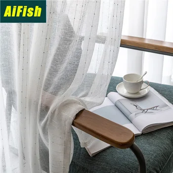 

Modern Transparent Tulle Curtains For Decorate White Sequins Tulle Living Room Bedroom Curtains Balcony Study W-TM005-4