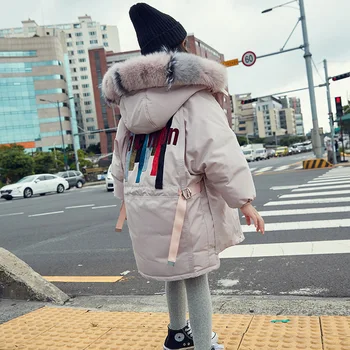 

3QR 90% Down Children Winter Jacket Girl Boy 10 12 years Thicken Long Coat Embroidery High Quality Kids Teenage Outfit