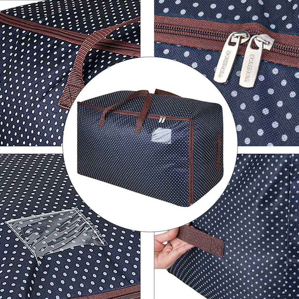 100L/ 72L Storage Bag, Foldable Large Capacity Clothes Storage Bag for Comforters Blankets Bedding Duvets Clothes Sweaters, 1Pcs