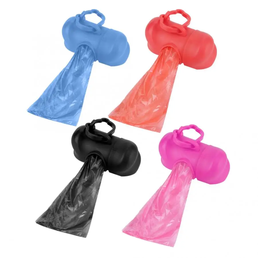 20 Rolls Pet Dog Bags Garbage Clean Dispenser Pet Dog Plastic Clean Trash Waste Bags with Bone Shape Bag Dispenser Holder