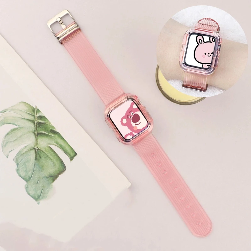 Newest Clear Band + Case for Apple Watch Series 7 6 SE 5 4 44mm 42mmTransparent for iwatch Strap 3 2 1 38mm 40mm Plastic Strap Newest Clear Band + Case for Apple Watch Series 7 6 SE 5 4 44mm 42mmTransparent for iwatch Strap 3 2 1 38mm 40mm Plastic Strap