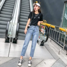 Ff999 новинка осень зима женские модные повседневные джинсовые штаны с высокой талией джинсы женские джинсы