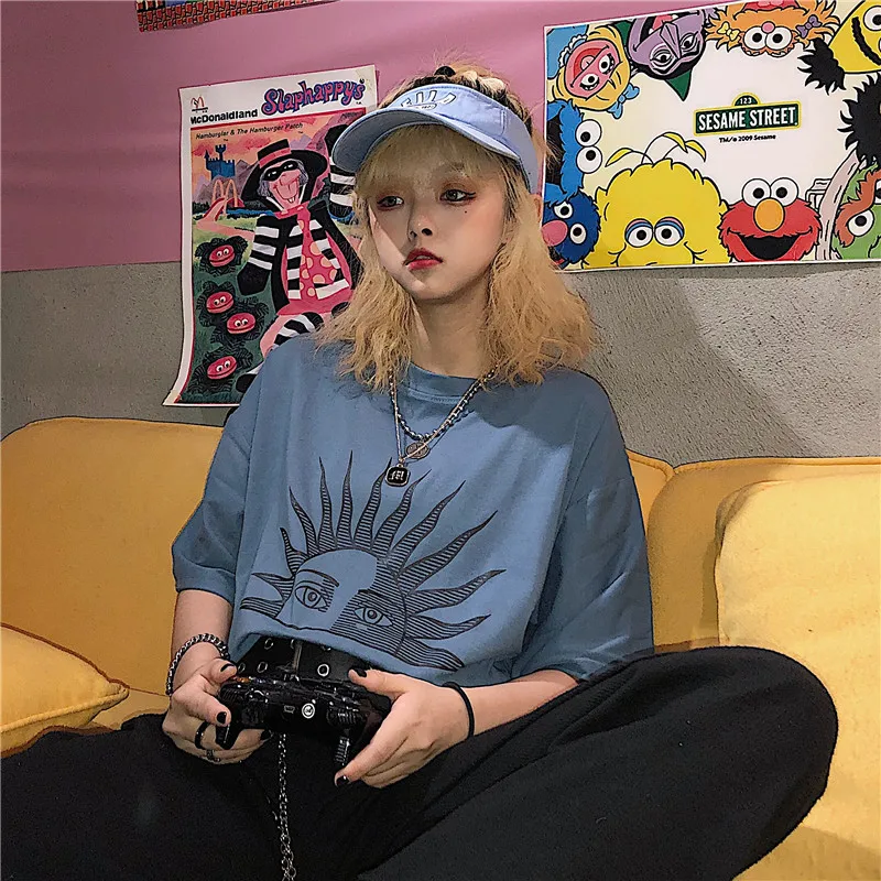 Lychee Harajuku женские футболки с рисунком, топ, футболка с коротким рукавом, женские футболки, топ с вырезом лодочкой, летние женские футболки, футболка