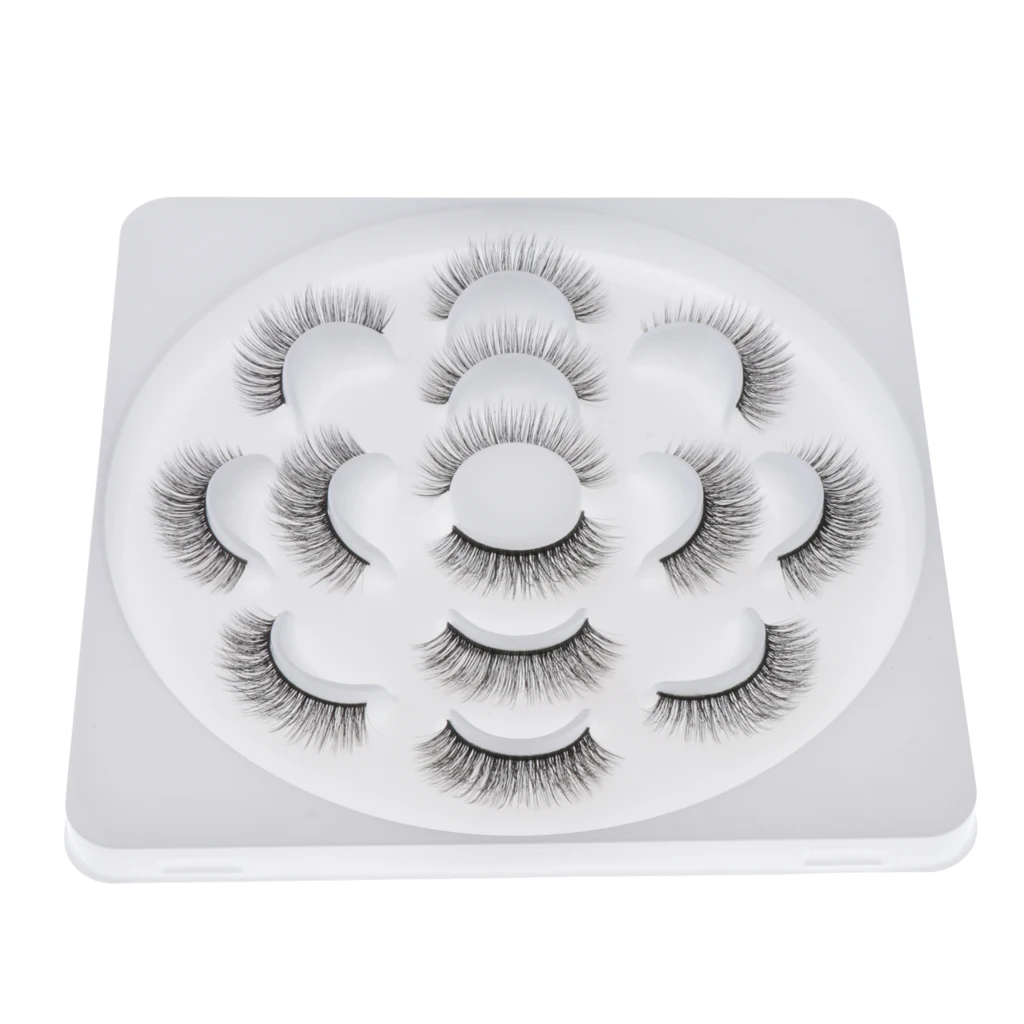 7 Pairs Silky Handmade False Eyelashes Makeup Long Dramatic Fake Faux Lashes