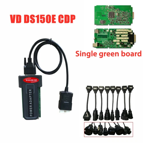 Полный комплект грузовых кабелей(8psc)+ VD TCS C-D-P для autocoms один зеленый pcb с bluetooth 2016R0 keygen obd2 obdii сканер Инструменты - Цвет: no BT with truck