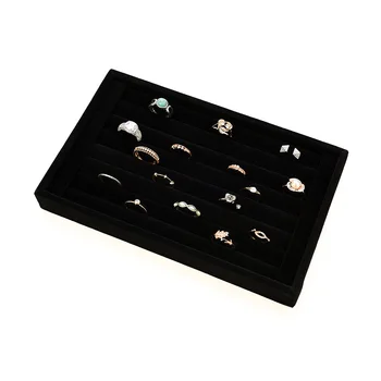 

Newly Ring Jewelry Pendant Velvet Display Organizer Tray Holder Earring Jewelry Storage Case DOD886