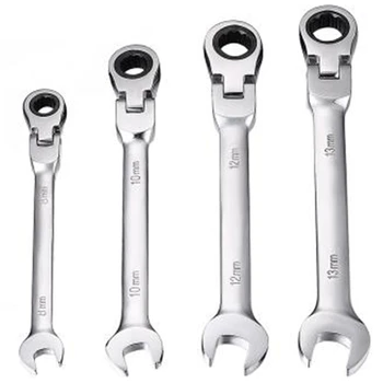 

4 Pcs 8 10 12 13 Mm Flexible Reversible Head Combination Ratchet Wrench Universal Keys Hand Tool Set Car Tools For Auto Repair