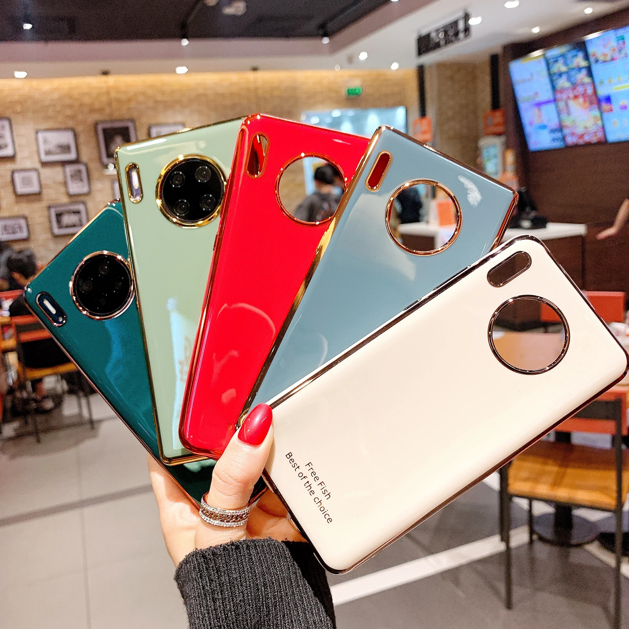 Для Huawei P40 Pro Mate 30 Чехол Мягкий ТПУ сплошной цвет ударопрочный бампер чехол для