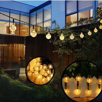 

Solar Light Outdoors 20/50 Leds Crystal Ball Fairy String Lights Solar Christmas Garland New Year Christmas Decorations for Home
