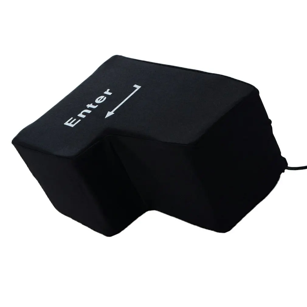 Big Enter Key Stress Relief Vent Plush Toy With Usb For Birthday Gift Computer Venting Napping Pillow Venting Enter Button