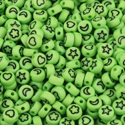 Vibrant Alphabet Acrylic Beads - 500pc (Moon star 9)