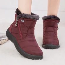 Bottes de neige légères et imperméables pour femme, chaussures chaudes, décontractées, à la cheville, à la mode, collection hiver 2021