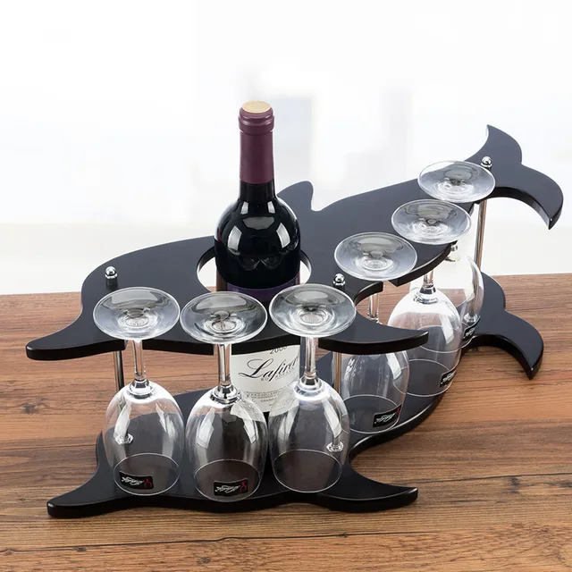 Szív Alakú Fa Borosüveg Állvány Dekoratív Acél Serleg Fogas Tartó Bort Mini Bár Dísz Kézműves Kiegészítők Bútorozás - Image 4