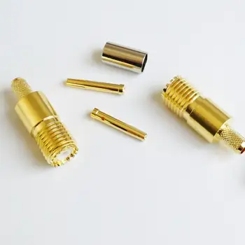 

miniUHF MINI UHF Female Plug RF Coax Connector Socket Crimp for LMR195 RG58 RG142 RG223 RG400 RF Coaxial Straight GOLD plated