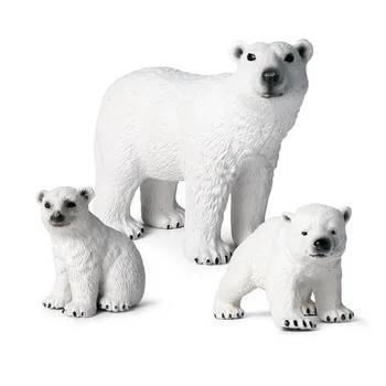 

Solid Polar Bear Family Animal Figure Collectible Toys Wild Animal Action Figures Kids Plastic Cement Toys