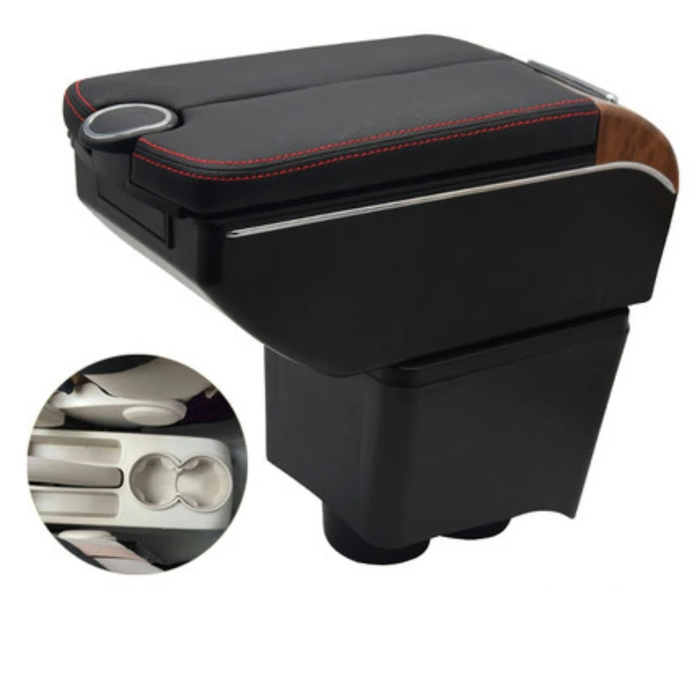 Подлокотник для 9N 2002 2009Polo двойная дверь открывающаяся консоль с 7usb портами