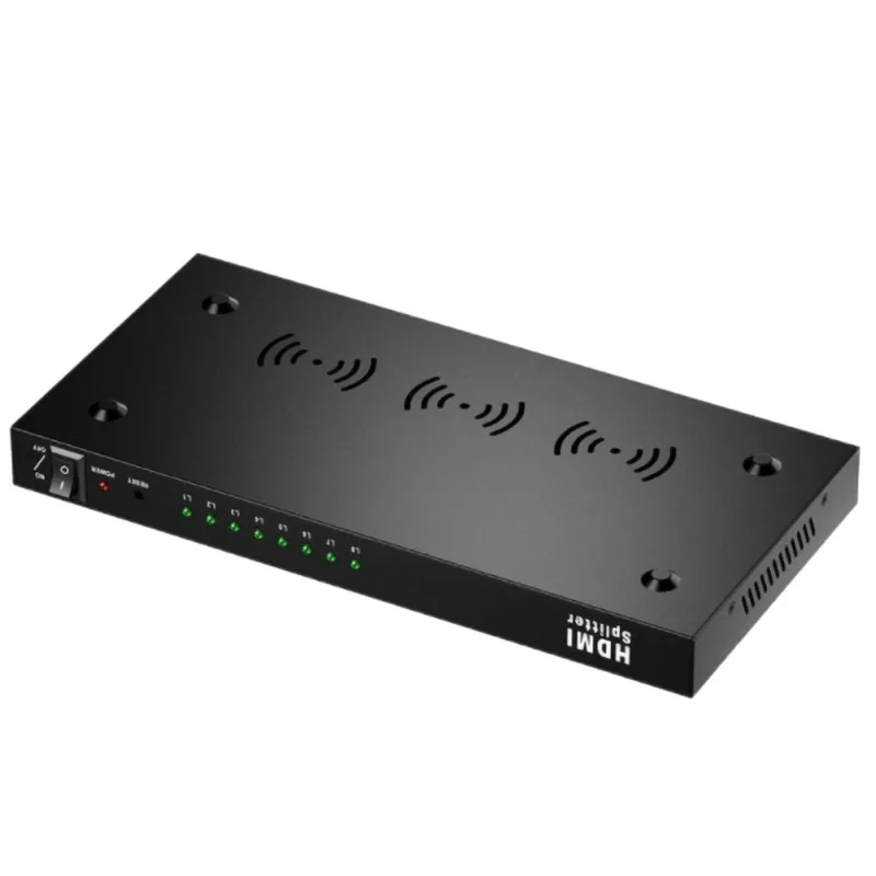  Hot 8 Way HDMI Splitter Audio Video Distributore Amplificatore Con Il Caricatore Supporto Full HD 3