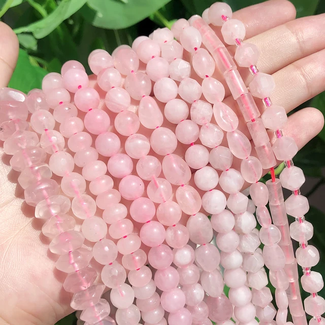 Natural Pink Beads Jewelry Making  Natural Stones Beads Pink - 5 8mm Pink  Rondelle - Aliexpress