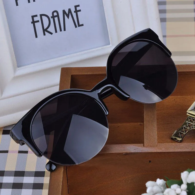 Модные Винтажные Солнцезащитные очки Ретро в форме кошачьих глаз полуобода круглые для мужчин и женщин солнцезащитные очки оправа для водителя поляризованные очки Goggle#45