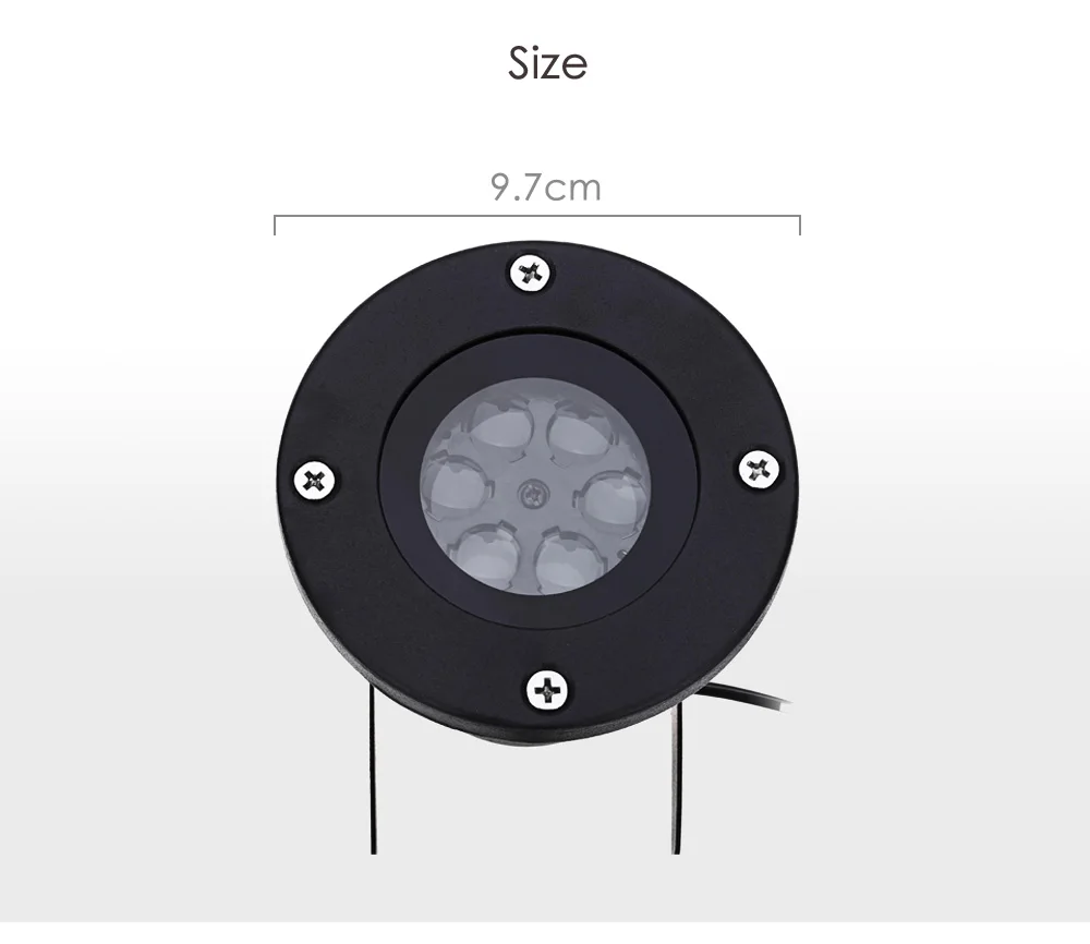 Lightme 110 - 240V 6W LED Colorful Snowflake Light Waterproof Landscape Projector Lamp