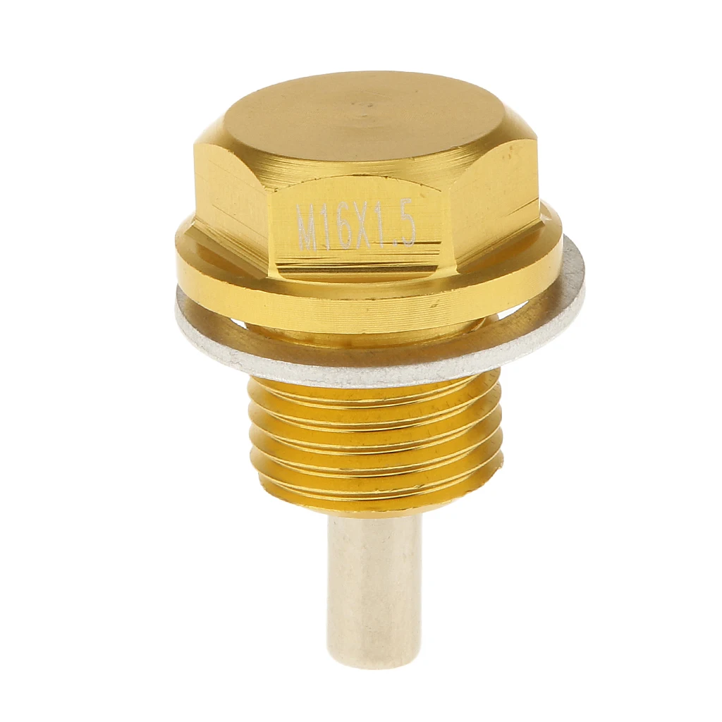 Gold+Red Auto Replacement M16X1.5 Anodized Magnetic Oil Drain Plug