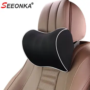 

1 pc Pillow for Neck Memory Foam Car Seat Headrest Pillow Rest Black Auto Pillow Cervical Vertebra Protector Head Support