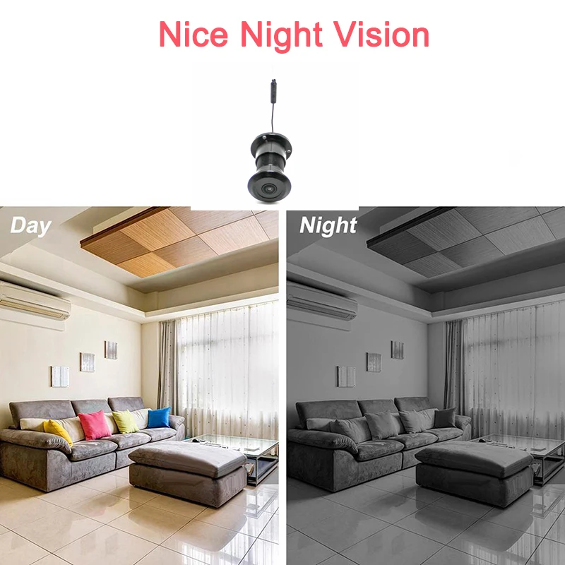 كاميرا الباب تعرض وضع الرؤية الليلية بالأشعة تحت الحمراء