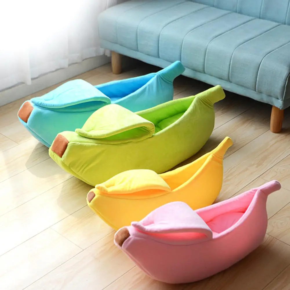  Banana Shape Pet Dog Cat Bed House Mat Durable Kennel Doggy Puppy Cushion Basket Warm Portable Dog 