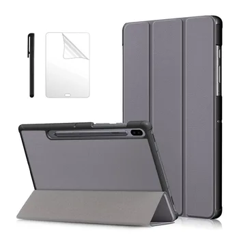 

Smart PU Leather Case For New Released Samsung Galaxy Tab S6 10.5 SM-T860 SM-T865 2019 10.5 inch Tablet protect case+film+pen