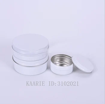 

30pcs 10g 15g 20g 30g 50g 60g 80g Aluminum Jars Empty Cosmetic Makeup Cream Lip Balm Gloss Metal Aluminum Tin Containers White
