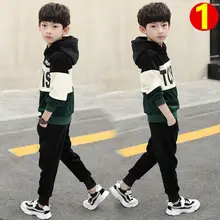 Новинка года; комплект детской одежды для мальчиков; повседневные вельветовые спортивные костюмы с капюшоном и надписью; сезон осень-весна; От 4 до 12 лет
