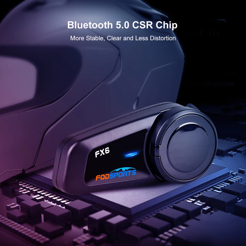 Fodsports FX6 мотоциклетный шлем Bluetooth Интерком Мото гарнитура 1000 м 6 Rider BT 5 0 интерфон
