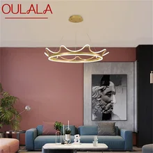 OULALA luces colgantes nórdicas para decoración del hogar, accesorio de lámpara LED de lujo contemporáneo, corona dorada