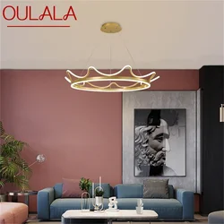 Ouala – lampe LED suspendue en forme de couronne dorée, design nordique contemporain, luminaire décoratif d'intérieur 