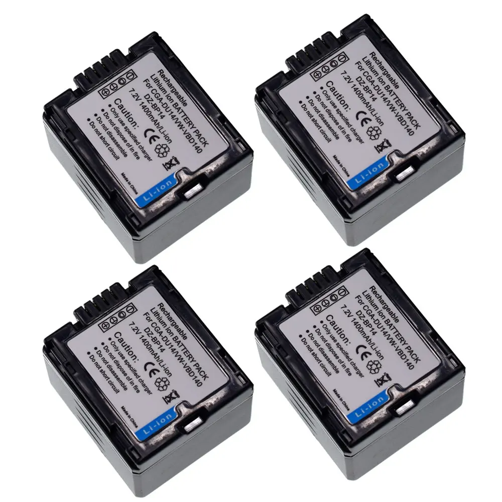 4X CGA-DU14 Батарея для цифрового фотоаппарата PANASONIC CGR-DU06A 1B DU06E1B SDR-H200 H18 H20 H21 VDR-D160 D158 MX500