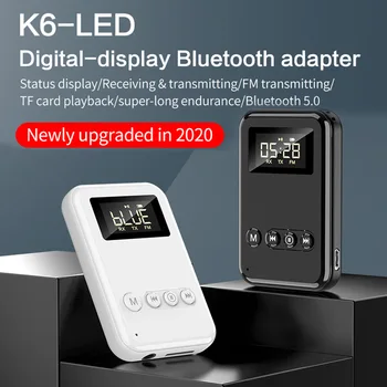 

Bluetooth 5.0 Audio Transmitter Receiver Stereo Music Wireless Adapter 3.5mm Jack AUX TF Card FM Transmitter for Car TV MP3 PC
