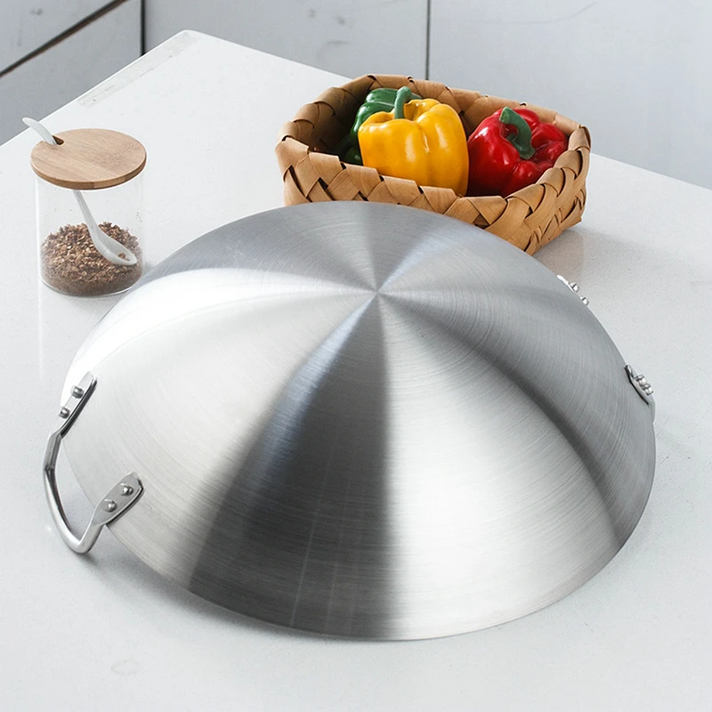 Нержавеющая сталь без покрытия Woks газовая плита традиционный горшок ручной работы с двойным ухом шеф-повара жарить ВОК