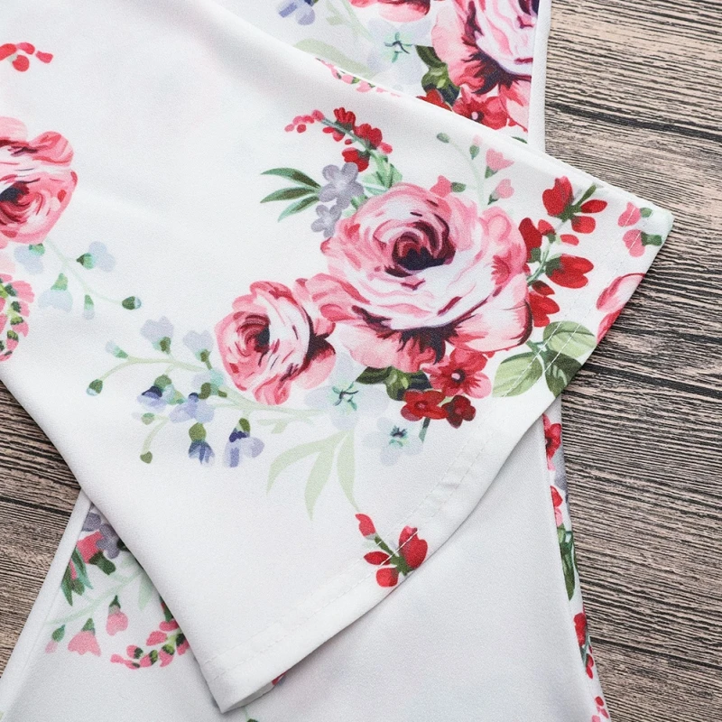Детские расклешенные штаны для девочек; модные брюки с эластичной резинкой на талии с цветочным принтом для детей 2-7 лет