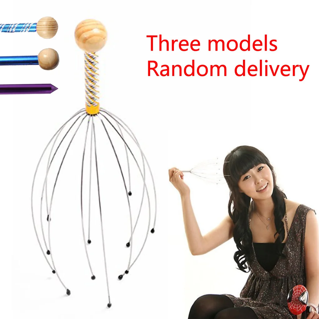 1Pcs Head Massager Neck Massage Octopus Scalp Stress Relax Spa Healing Alloy Drop Shipping  massage 128hz neurological chakras tuning fork for sound healing massage therapy drop shipping