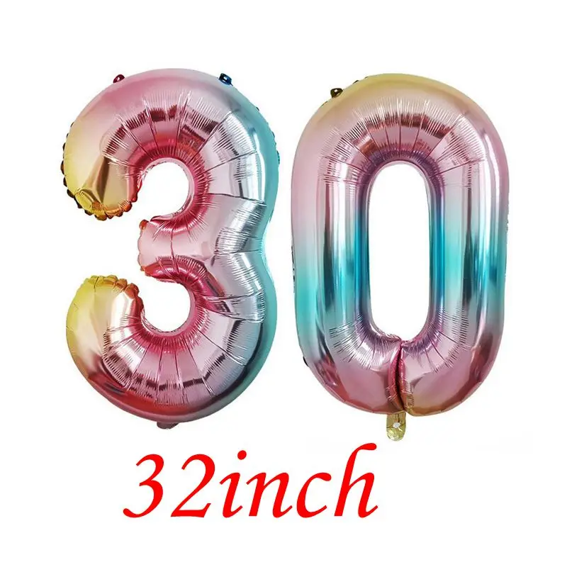 Номер цвета: золотистый воздушный шар "Конфетти" 30 40 50 60 30th 40th 50th 60th День рождения Юбилей торт фигурки жениха и невесты; разброс таблицы центральным - Цвет: number 30