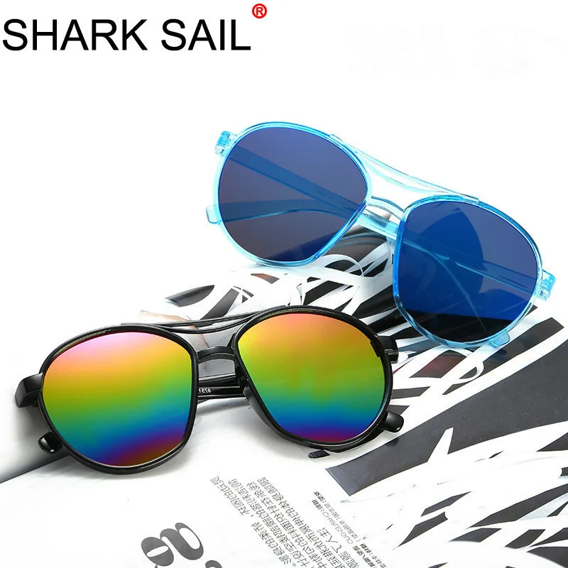 Женские солнцезащитные очки в круглой оправе SHARK SAIL розовые зеленые синие стиле