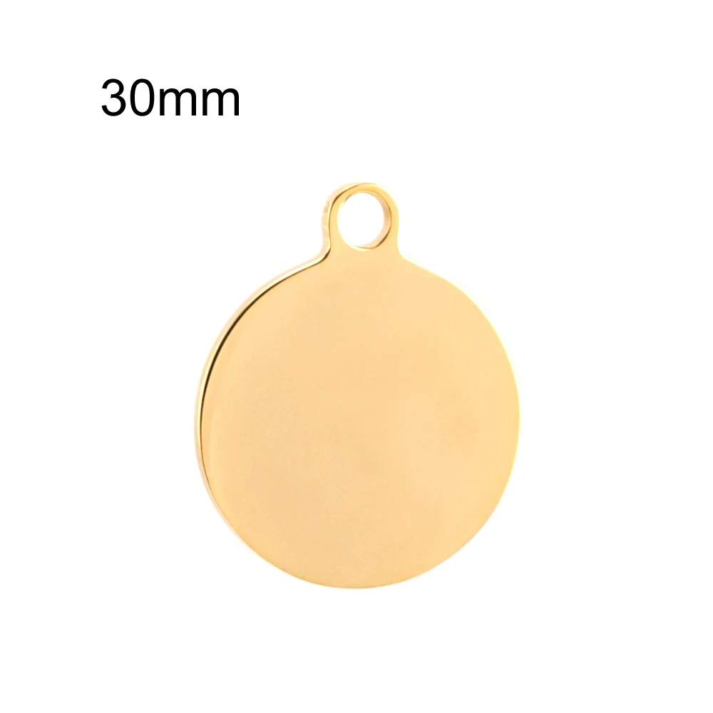 30mm-gold-outloop- Risul 15/20/25/30 мм Круглые Подвески Кулоны из нержавеющей стали круг метки внешний отверстием шармы, 2 стороны зеркальная полировка нержавеющая сталь, 50 шт - Окраска металла: 30mm-gold-outloop-