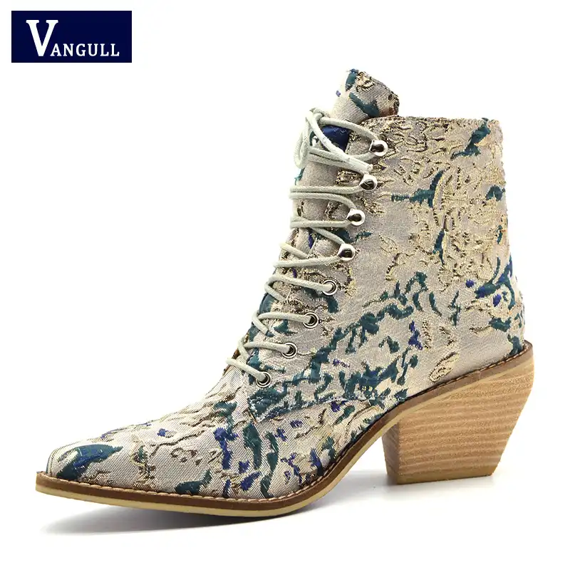 printed ankle boots