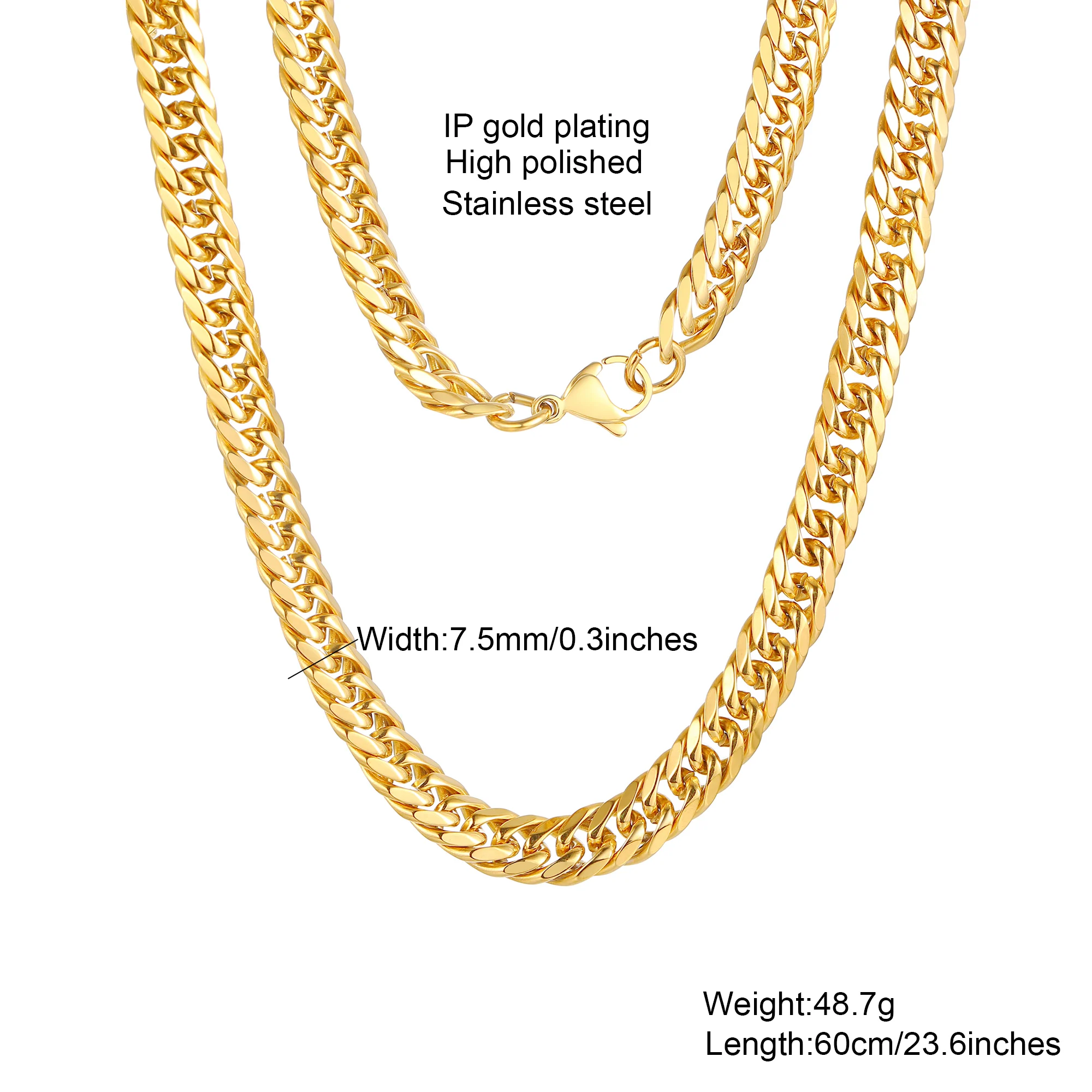 Men's Miami Cuban Link Chain Necklace 