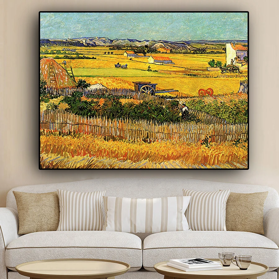 AA2492 Harvest at La Crau by Van Gogh Landscape