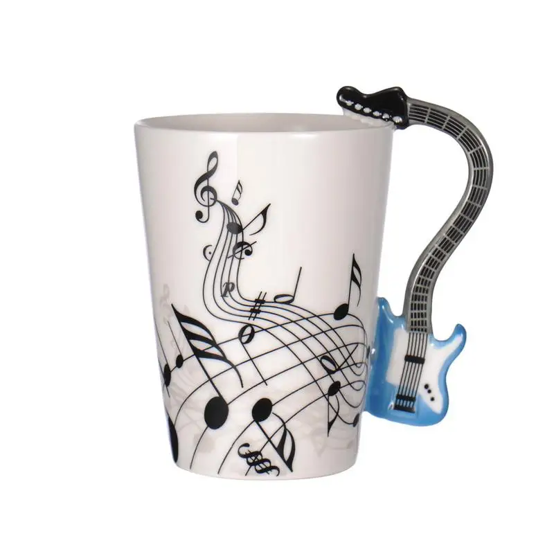 Creative Music Violin Guitar Ceramic Mug Coffee Tea Milk Stave Cups with Handle Coffee Mug Novelty Gifts for Wedding Birthday - Цвет: 3